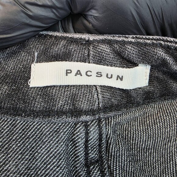 PacSun Mom Jean Jeans Womens 26 Black High Rise 100% Cotton Denim Pants - Picture 9 of 13